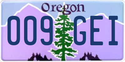OR license plate 009GEI