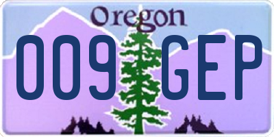 OR license plate 009GEP