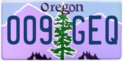 OR license plate 009GEQ