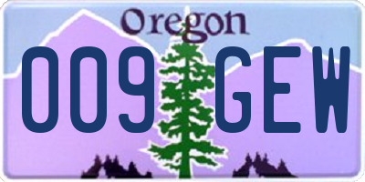 OR license plate 009GEW