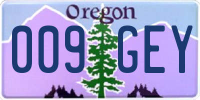 OR license plate 009GEY