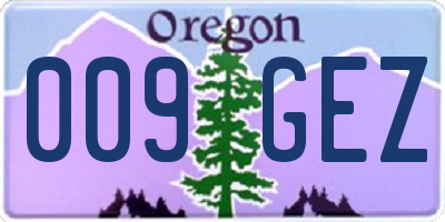 OR license plate 009GEZ
