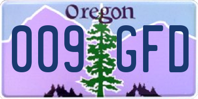 OR license plate 009GFD