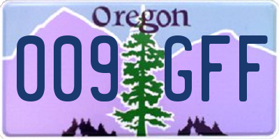 OR license plate 009GFF