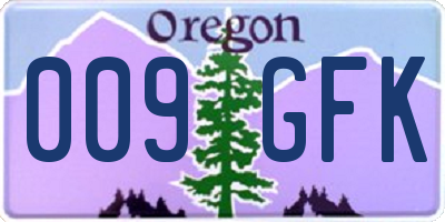 OR license plate 009GFK