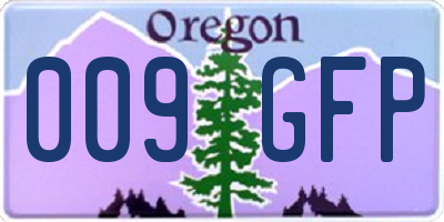 OR license plate 009GFP