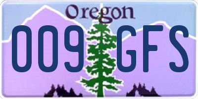 OR license plate 009GFS