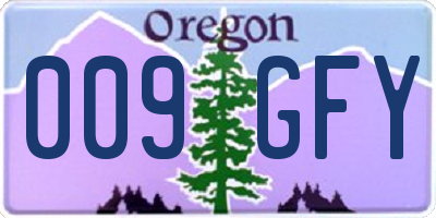 OR license plate 009GFY