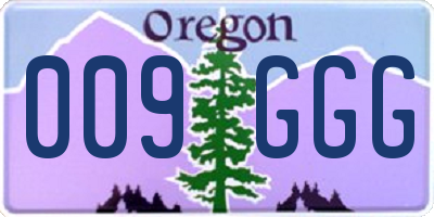 OR license plate 009GGG
