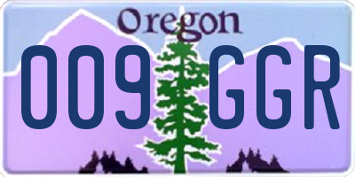 OR license plate 009GGR