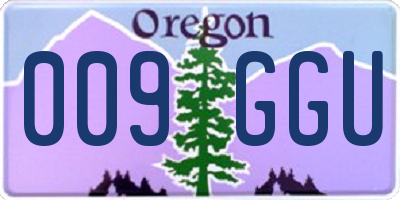 OR license plate 009GGU