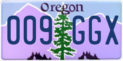 OR license plate 009GGX