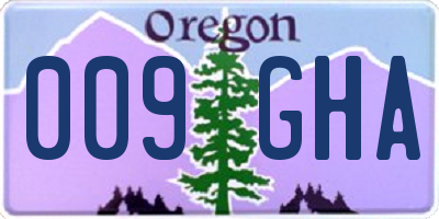OR license plate 009GHA