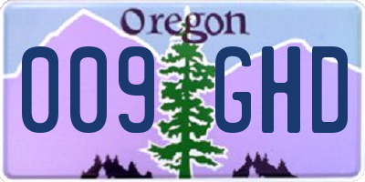 OR license plate 009GHD
