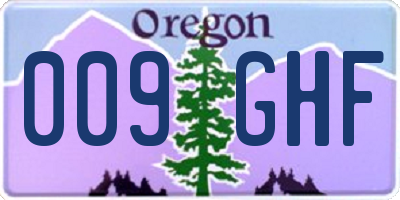 OR license plate 009GHF