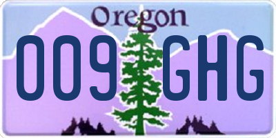 OR license plate 009GHG