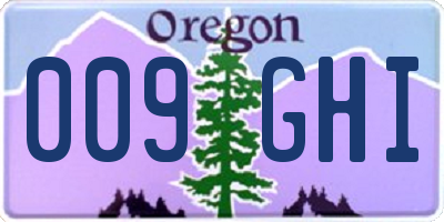 OR license plate 009GHI