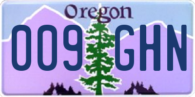OR license plate 009GHN