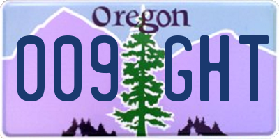 OR license plate 009GHT