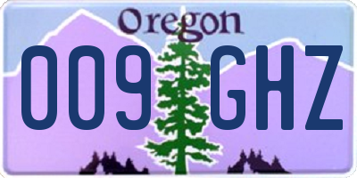 OR license plate 009GHZ