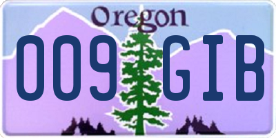 OR license plate 009GIB