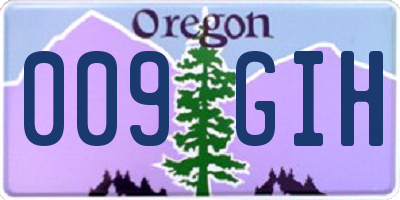 OR license plate 009GIH