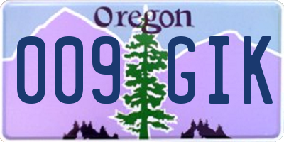 OR license plate 009GIK