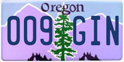 OR license plate 009GIN