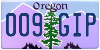 OR license plate 009GIP