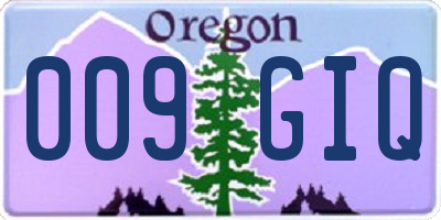 OR license plate 009GIQ