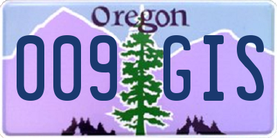 OR license plate 009GIS
