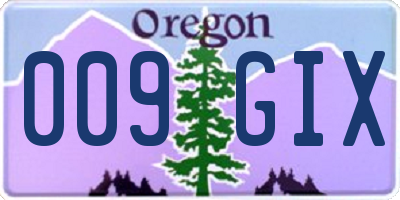 OR license plate 009GIX