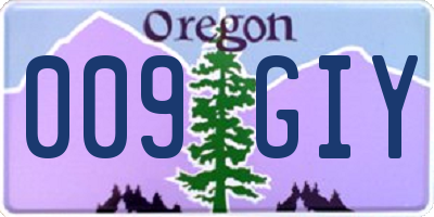 OR license plate 009GIY