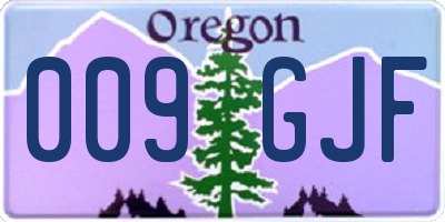 OR license plate 009GJF