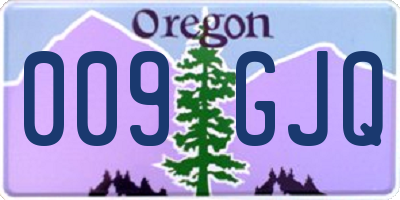 OR license plate 009GJQ