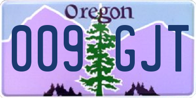 OR license plate 009GJT