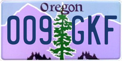 OR license plate 009GKF