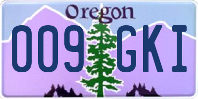 OR license plate 009GKI