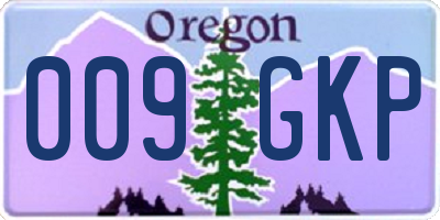OR license plate 009GKP