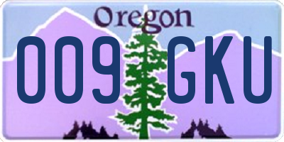 OR license plate 009GKU