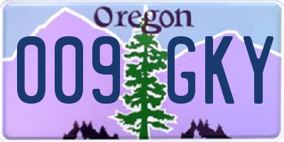OR license plate 009GKY