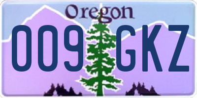 OR license plate 009GKZ