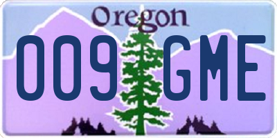 OR license plate 009GME