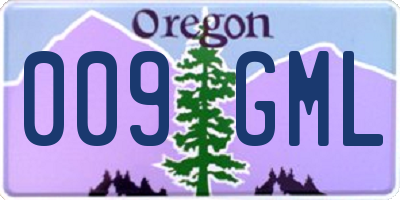 OR license plate 009GML