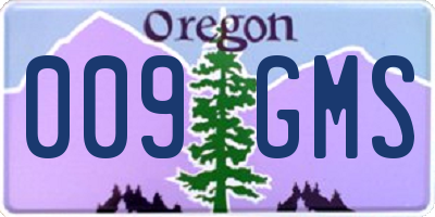 OR license plate 009GMS