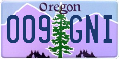 OR license plate 009GNI