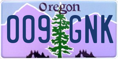 OR license plate 009GNK