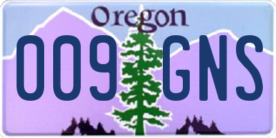 OR license plate 009GNS