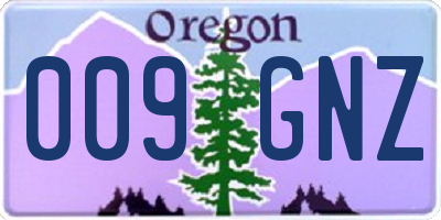 OR license plate 009GNZ