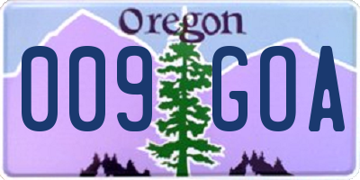 OR license plate 009GOA